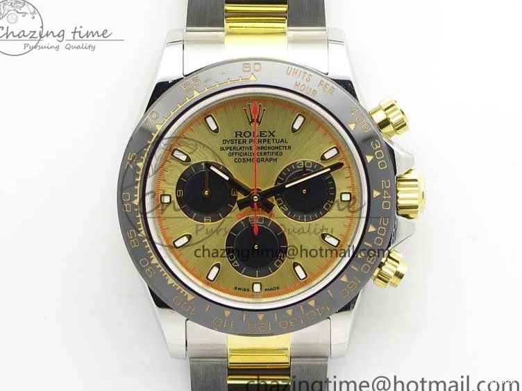 Best On Gold JH Ceramic Bracelet A7750 Dial SS YG SS Daytona Bezel YG Edition 0830